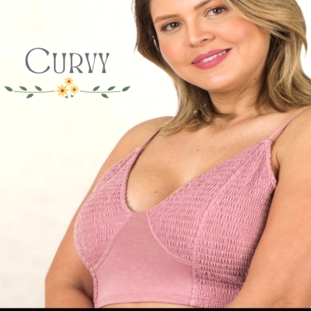 💋PINK Smocked Bralette - Picture 1 of 6